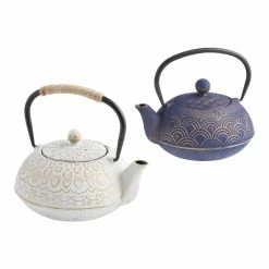 World Market Cast Iron Embossed Geo Infuser Teapot