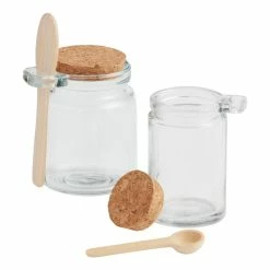 World Market Glass And Cork Spice Jars With Spoon Set Of 3