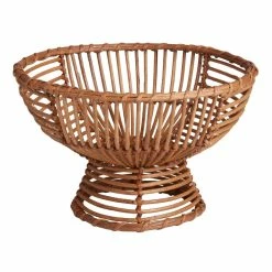 World Market Natural Rattan Footed Fruit Bowl