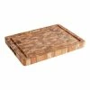 World Market TeakHaus End Grain Wood Reversible Trencher Butcher Block