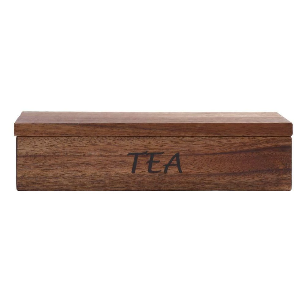 World Market Acacia Wood Tea Storage Box 3 World Market Acacia Wood Tea Storage Box