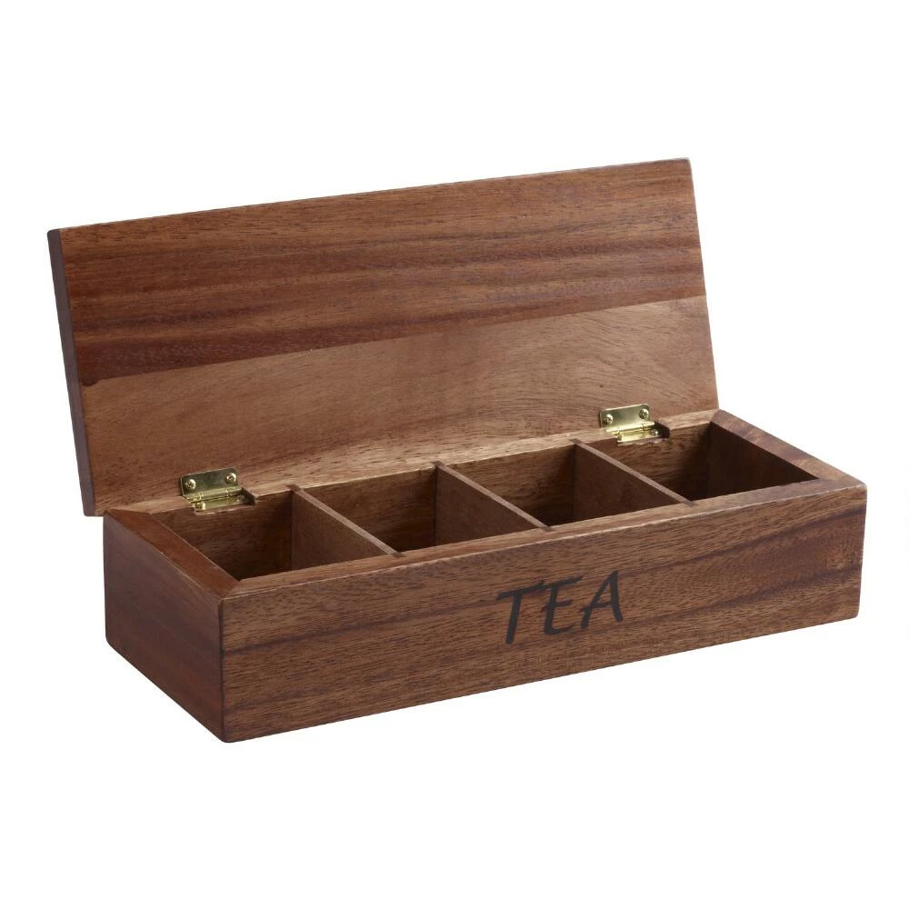 World Market Acacia Wood Tea Storage Box 4 World Market Acacia Wood Tea Storage Box - Image 2