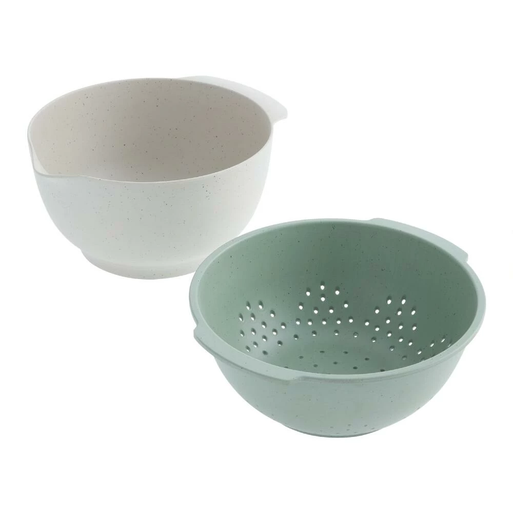 World Market Upcycle Bamboo Fiber Colander and Pouring Bowl Set 2 Piece 4 World Market Upcycle Bamboo Fiber Colander and Pouring Bowl Set 2 Piece - Image 2