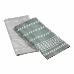 World Market Woven Stripe Cotton and Terry Cloth Kitchen Towel