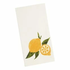 World Market White and Yellow Lemon Kitchen Towel