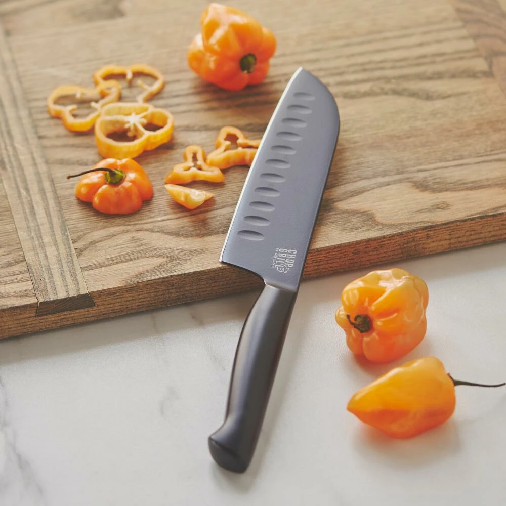 World Market GreenPan Small Chop & Grill Stainless Steel Santoku Knife 4 World Market GreenPan Small Chop & Grill Stainless Steel Santoku Knife - Image 2