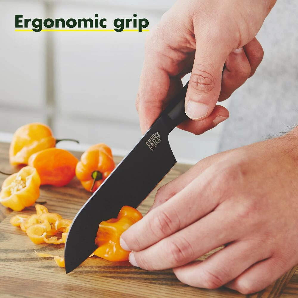 World Market GreenPan Small Chop & Grill Stainless Steel Santoku Knife 6 World Market GreenPan Small Chop & Grill Stainless Steel Santoku Knife - Image 4
