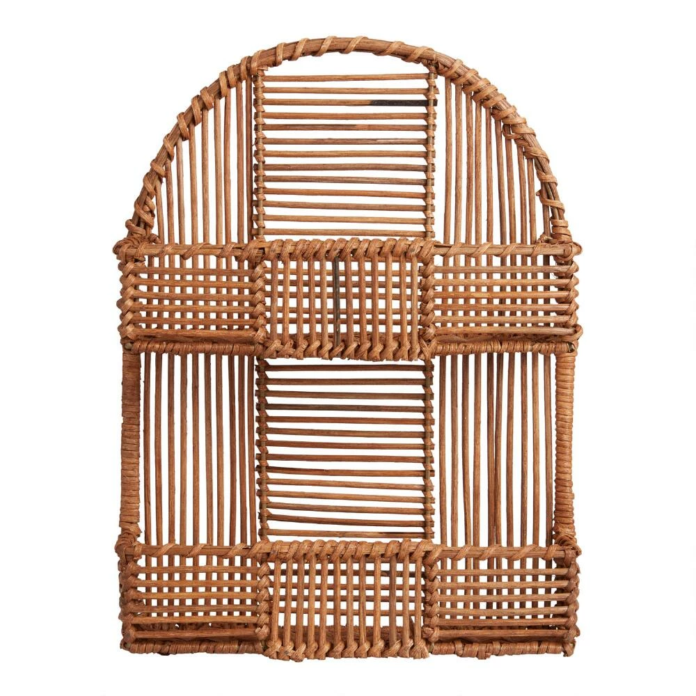 World Market Natural Rattan 2 Tier Countertop Spice Rack 4 World Market Natural Rattan 2 Tier Countertop Spice Rack - Image 2